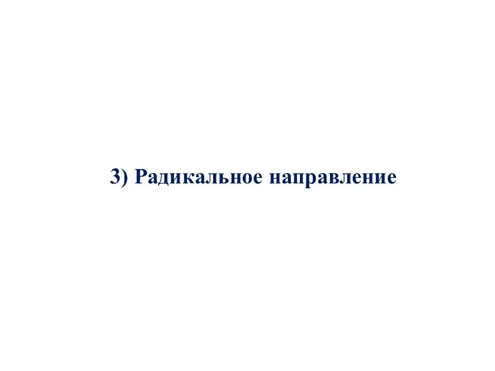 3) Радикальное направление