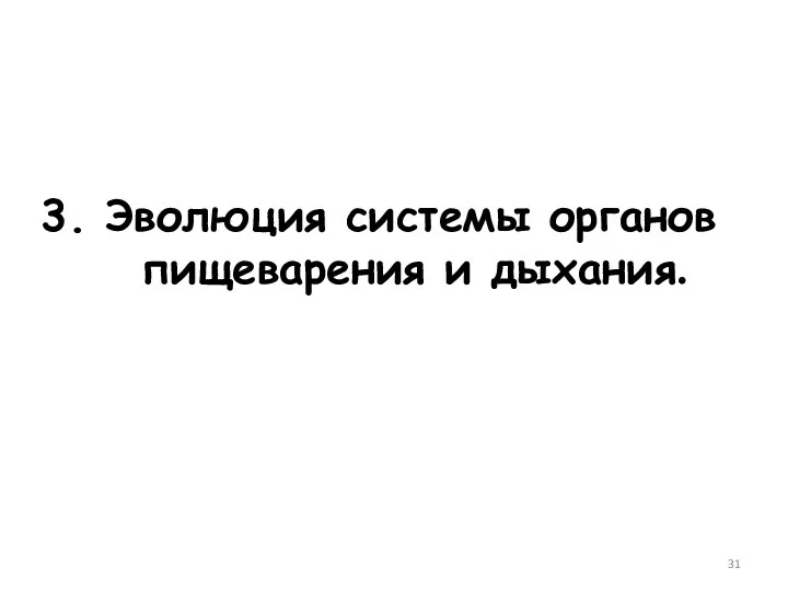 3. Эволюция системы органов пищеварения и дыхания.