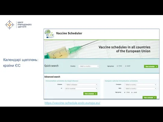 Календарі щеплень: країни ЄС https://vaccine-schedule.ecdc.europa.eu/