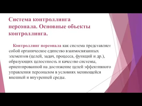 Система контроллинга персонала. Основные объекты контроллинга. Контроллинг персонала как система