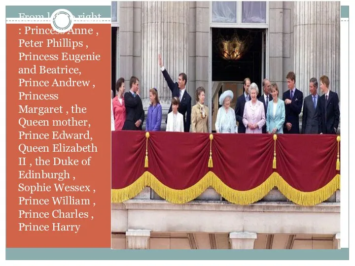 From left to right : Princess Anne , Peter Phillips