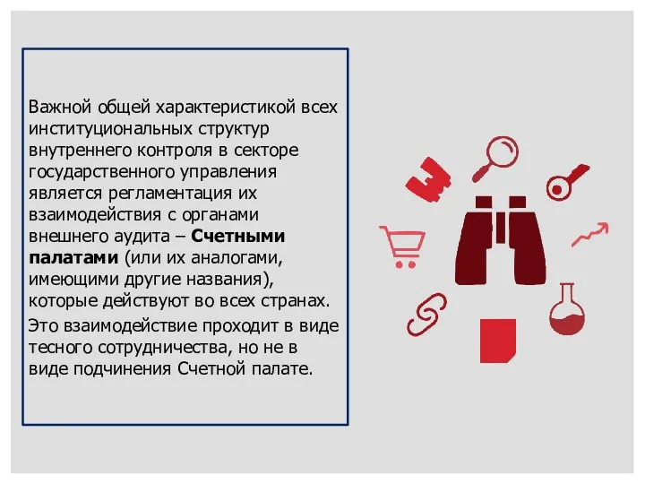 Важной общей характеристикой всех институциональных структур внутреннего контроля в секторе