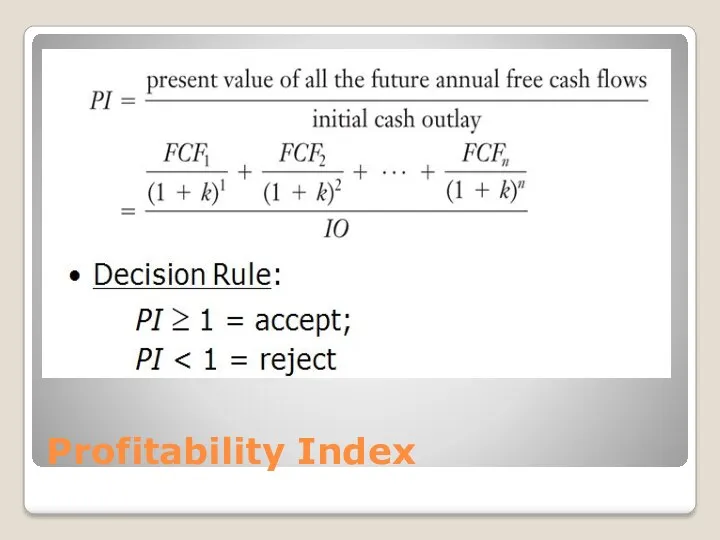 Profitability Index