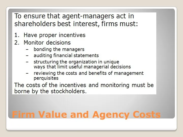 Firm Value and Agency Costs