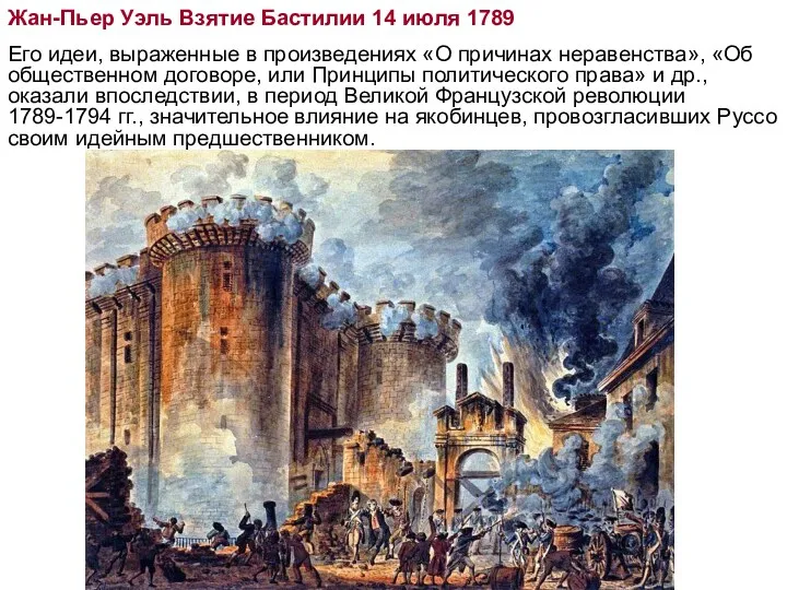 Жан-Пьер Уэль Взятие Бастилии 14 июля 1789 Его идеи, выраженные