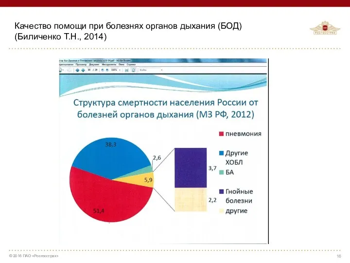 Качество помощи при болезнях органов дыхания (БОД) (Биличенко Т.Н., 2014)