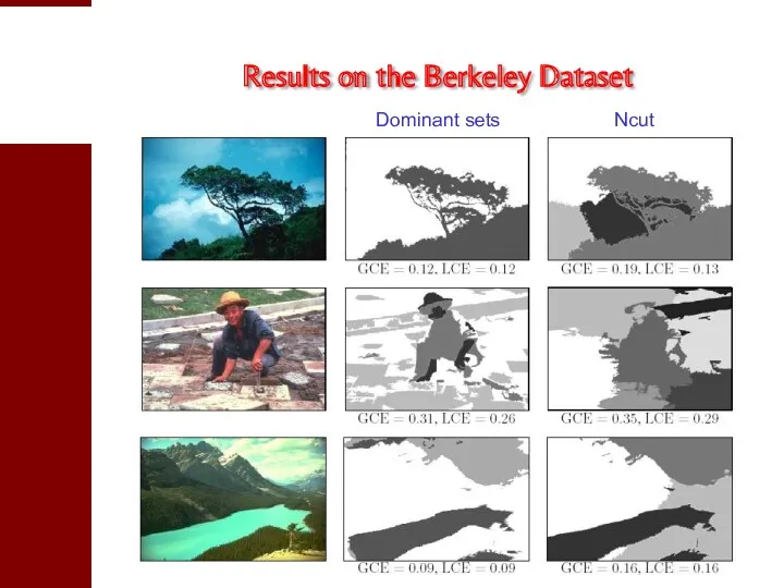 Dominant sets Ncut Results on the Berkeley Dataset