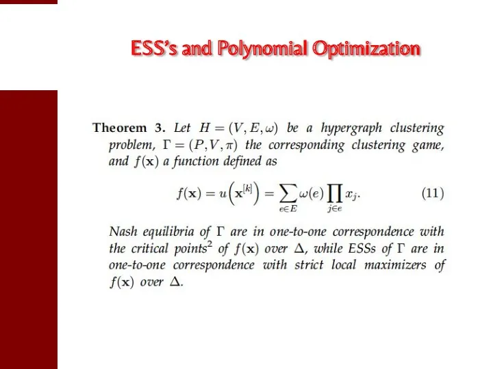 ESS’s and Polynomial Optimization