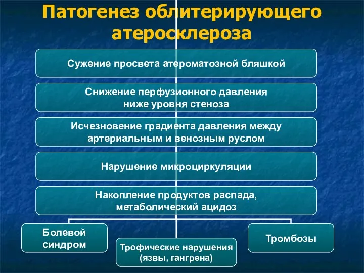 Патогенез облитерирующего атеросклероза