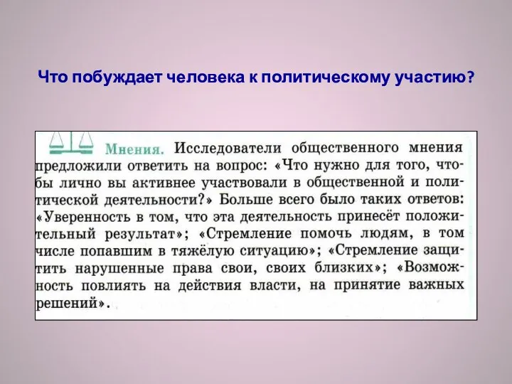 Что побуждает человека к политическому участию?