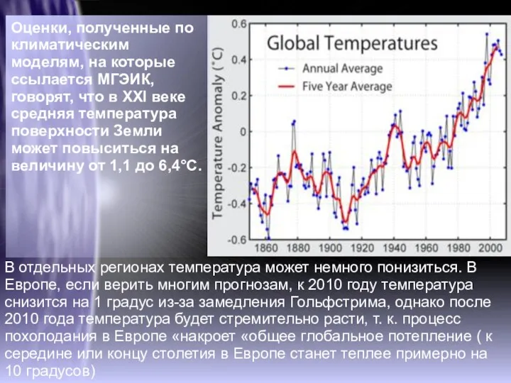 В отдельных регионах температура может немного понизиться. В Европе, если