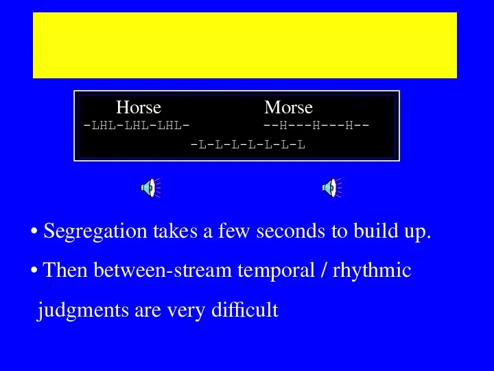 Build-up of segregation Horse Morse -LHL-LHL-LHL- --> --H---H---H-- -L-L-L-L-L-L-L Segregation