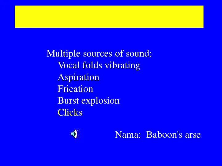 Is speech a single sound source ? Multiple sources of