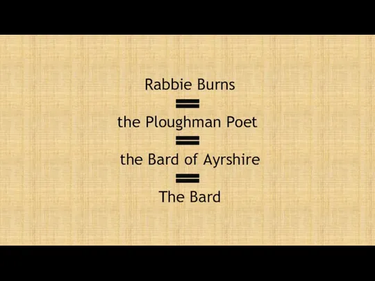 Rabbie Burns the Ploughman Poet the Bard of Ayrshire The Bard