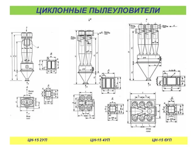 ЦИКЛОННЫЕ ПЫЛЕУЛОВИТЕЛИ ЦН-15 2УП ЦН-15 4УП ЦН-15 6УП