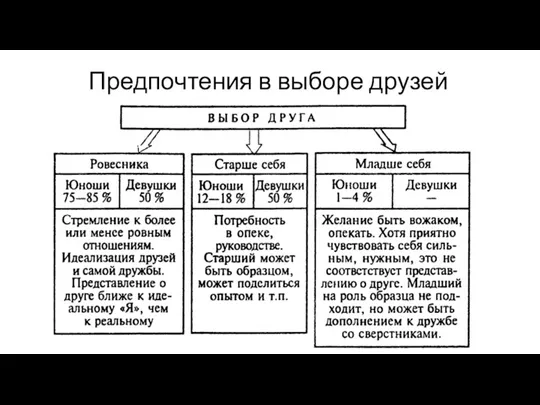 Предпочтения в выборе друзей