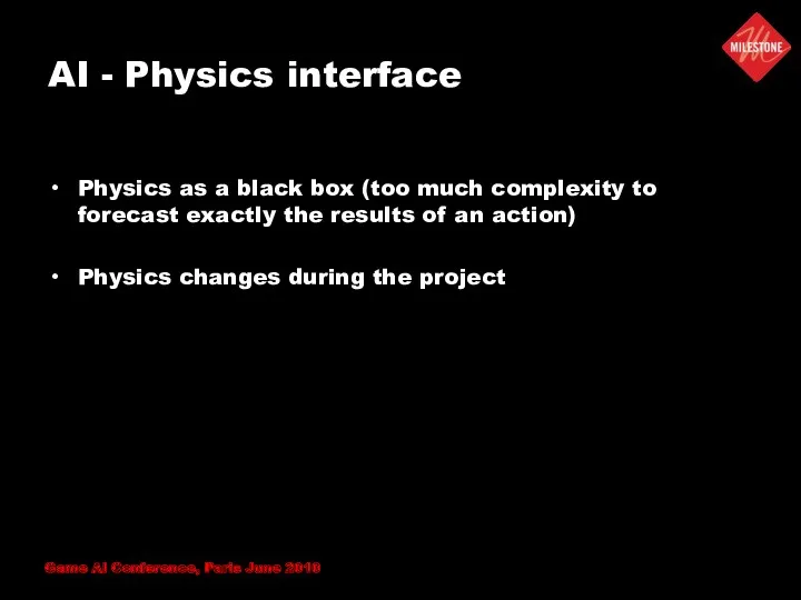 AI - Physics interface Physics as a black box (too