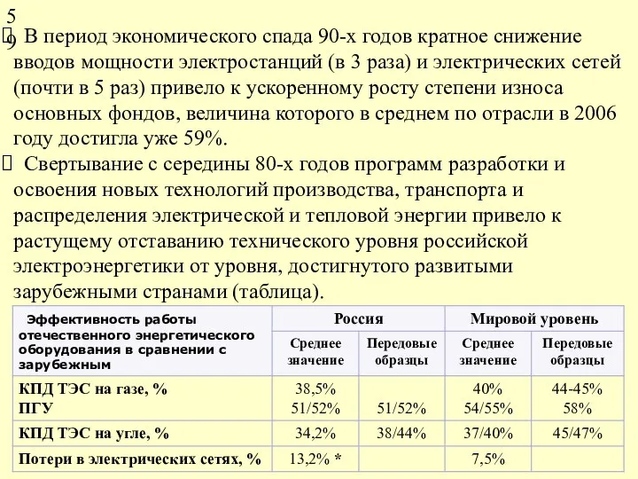 В период экономического спада 90-х годов кратное снижение вводов мощности