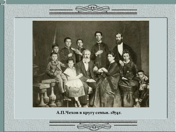 А.П.Чехов в кругу семьи. 1874г.