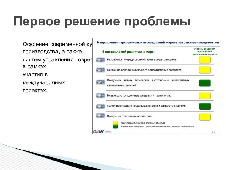 Освоение современной культуры, технологий проектирования и производства, а также систем