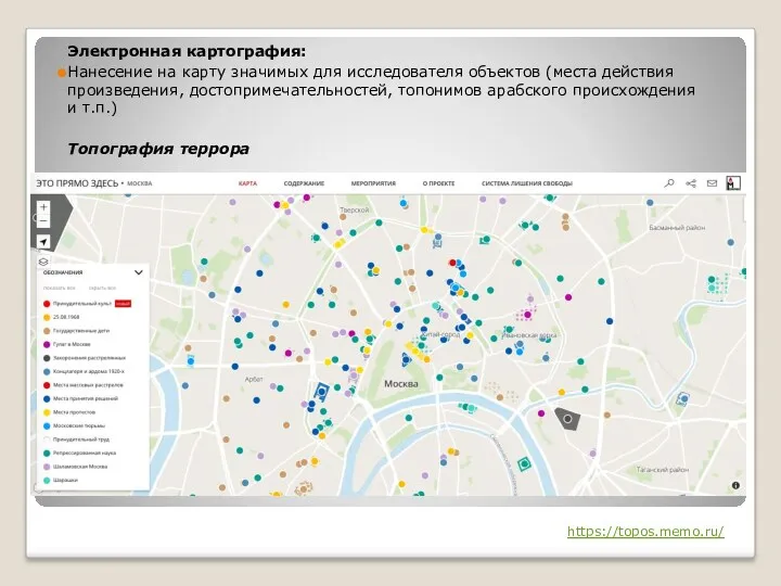 https://topos.memo.ru/ Электронная картография: Нанесение на карту значимых для исследователя объектов