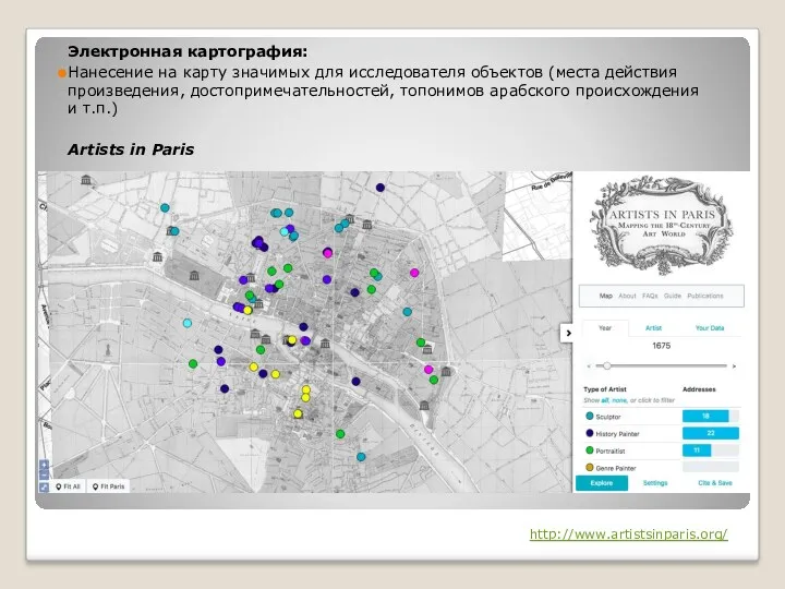 Электронная картография: Нанесение на карту значимых для исследователя объектов (места