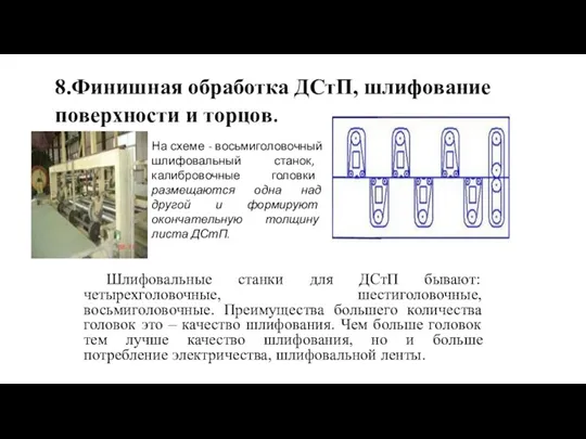 8.Финишная обработка ДСтП, шлифование поверхности и торцов. Шлифовальные станки для