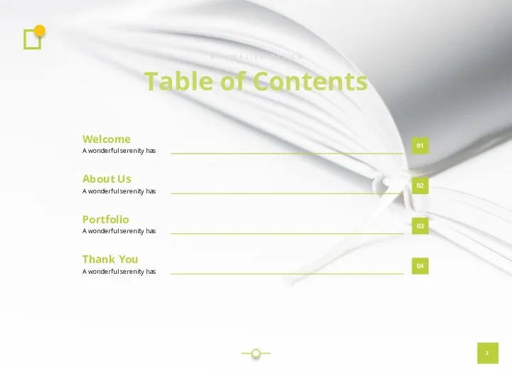 Table of Contents M I N I M A L I S M