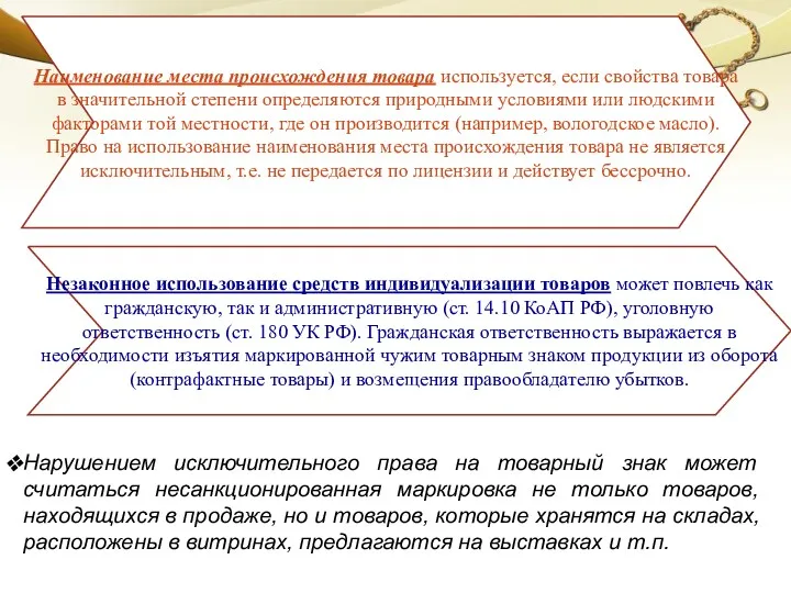 Нарушением исключительного права на товарный знак может считаться несанкционированная маркировка