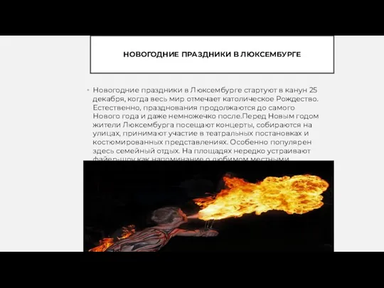 НОВОГОДНИЕ ПРАЗДНИКИ В ЛЮКСЕМБУРГЕ Новогодние праздники в Люксембурге стартуют в