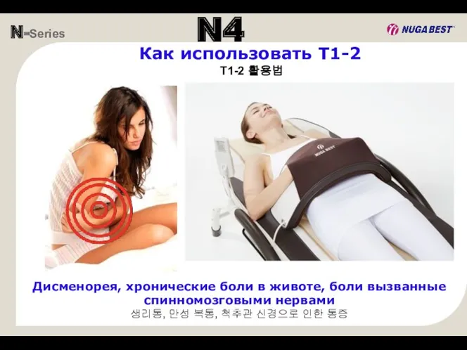 N-Series N4 Как использовать T1-2 T1-2 활용법 Дисменорея, хронические боли в животе, боли