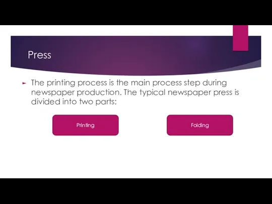 The printing process is the main process step during newspaper production. The typical