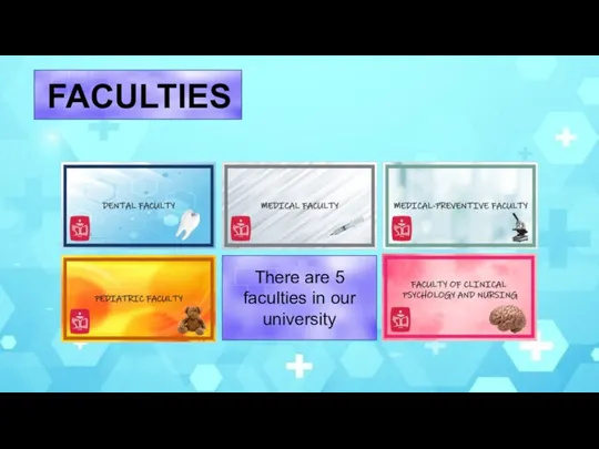 There are 5 faculties in our university FACULTIES