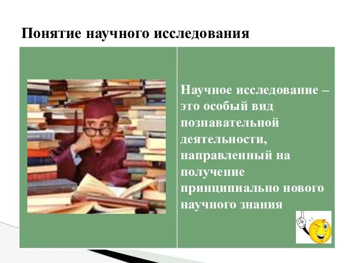 Понятие научного исследования