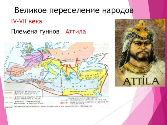 Великое переселение народов IV-VII века Племена гуннов Аттила