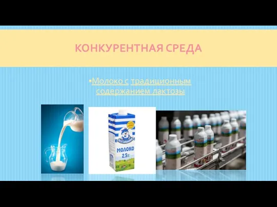 КОНКУРЕНТНАЯ СРЕДА Молоко с традиционным содержанием лактозы