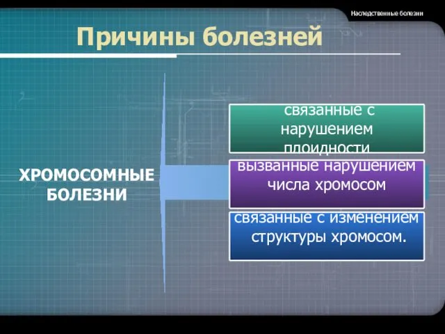 Причины болезней связанные с нарушением плоидности вызванные нарушением числа хромосом