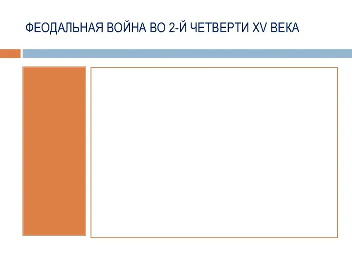 ФЕОДАЛЬНАЯ ВОЙНА ВО 2-Й ЧЕТВЕРТИ XV ВЕКА