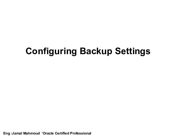 Configuring Backup Settings (3)