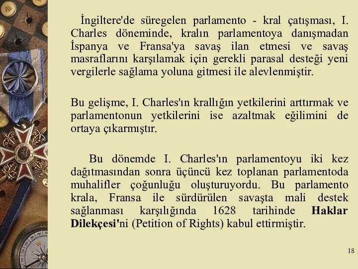 İngiltere'de süregelen parlamento - kral çatışması, I. Charles döneminde, kralın