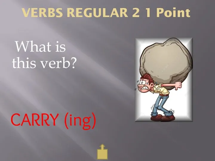 VERBS REGULAR 2 1 Point What is this verb? CARRY (ing)