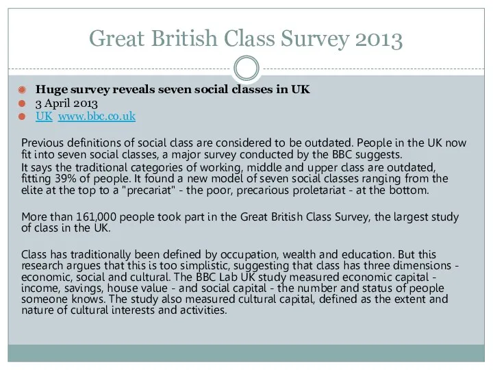 Great British Class Survey 2013 Huge survey reveals seven social