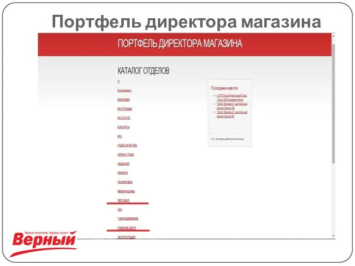 Портфель директора магазина