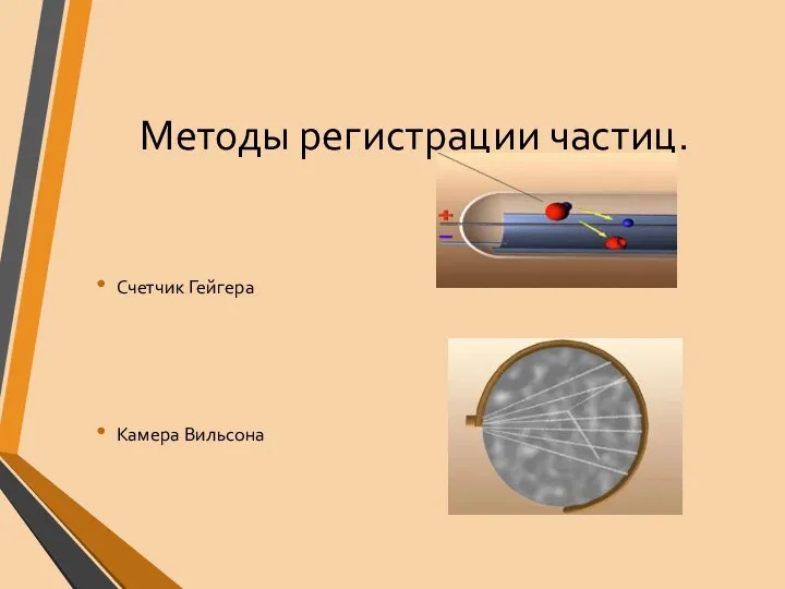 Методы регистрации частиц. Счетчик Гейгера Камера Вильсона