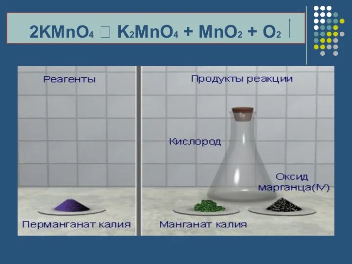 2KMnO4 ? K2MnO4 + MnO2 + O2