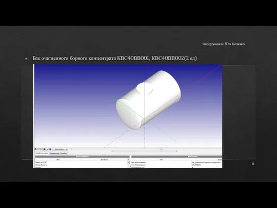 Оборудование 3D в Полином Бак очищенного борного концентрата КВС40ВВ001, КВС40ВВ002(2 ед)