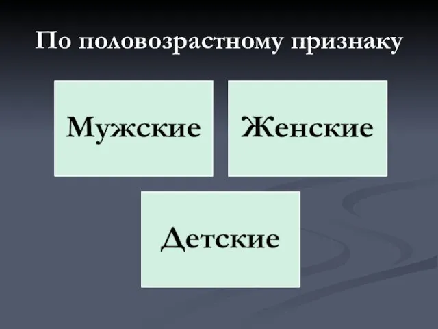 По половозрастному признаку