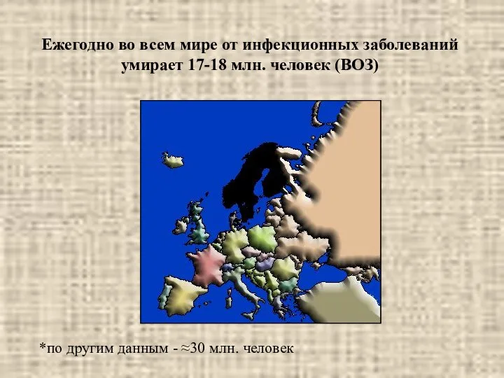 Ежегодно во всем мире от инфекционных заболеваний умирает 17-18 млн.