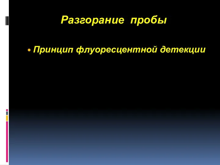 Разгорание пробы Принцип флуоресцентной детекции