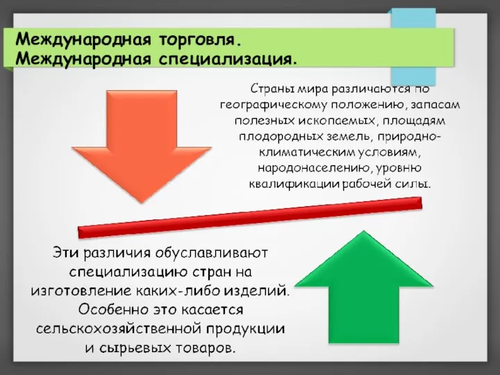 Международная торговля. Международная специализация.